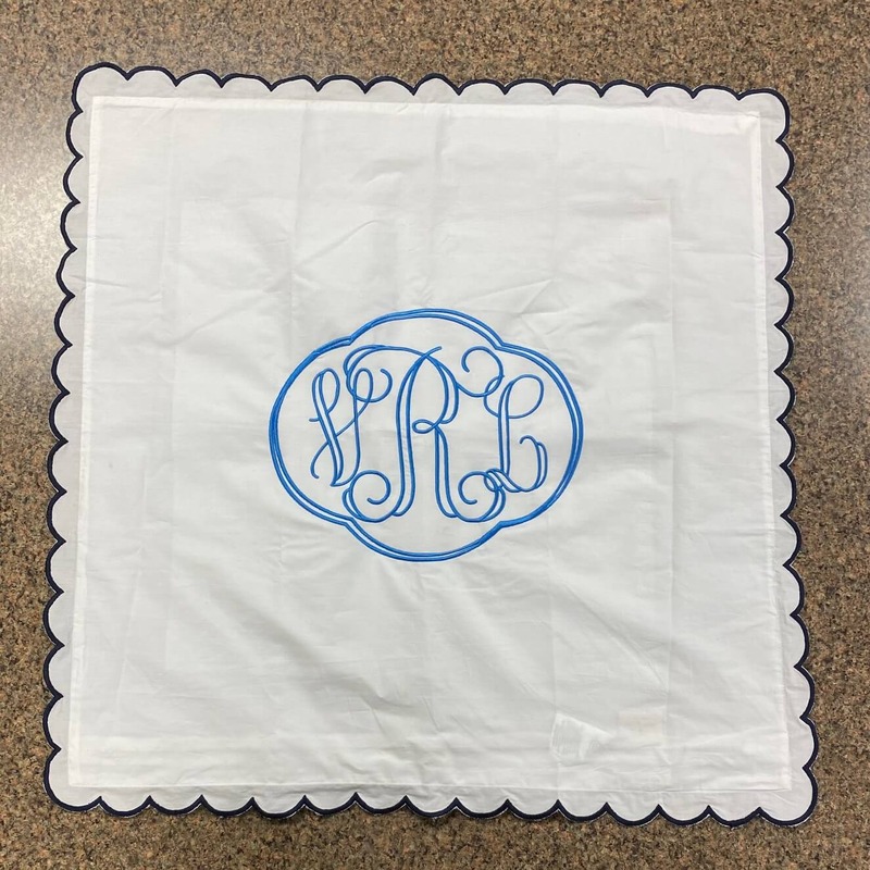 Embroidered logo in Pillow sham